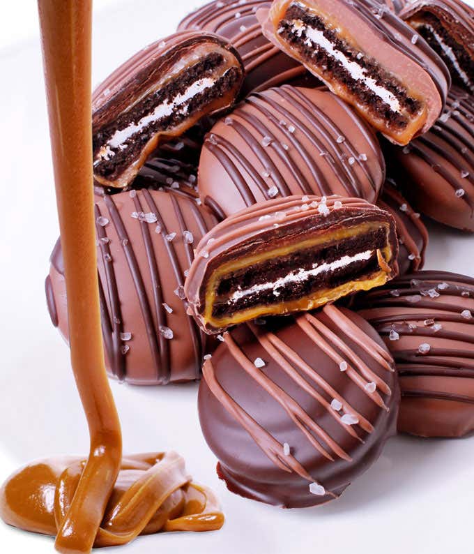 Sea Salt and Caramel Chocolate Covered OREO® Cookies - 12 Pieces