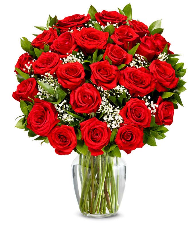 Two dozen red roses for next day delivery