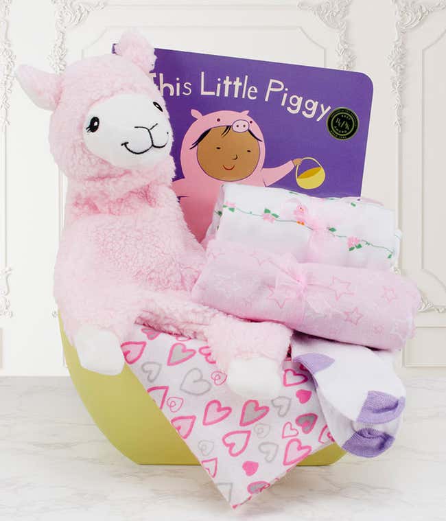 Bedtime for Baby Gift Basket - Pink