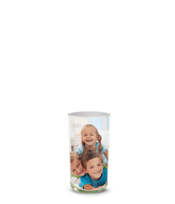 Partial image of Custom Photo Vase without flowers.