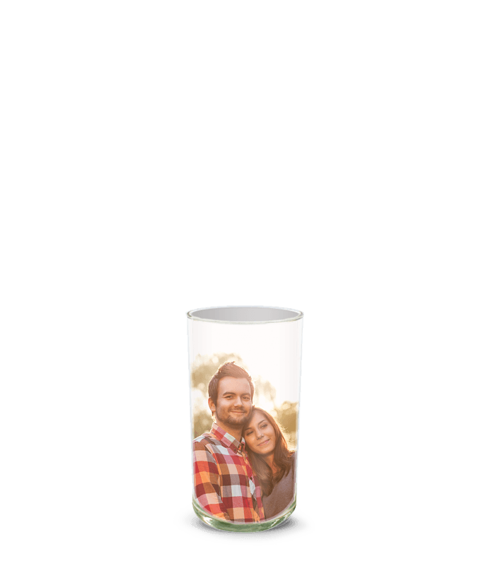Partial image of Custom Photo Vase without flowers.